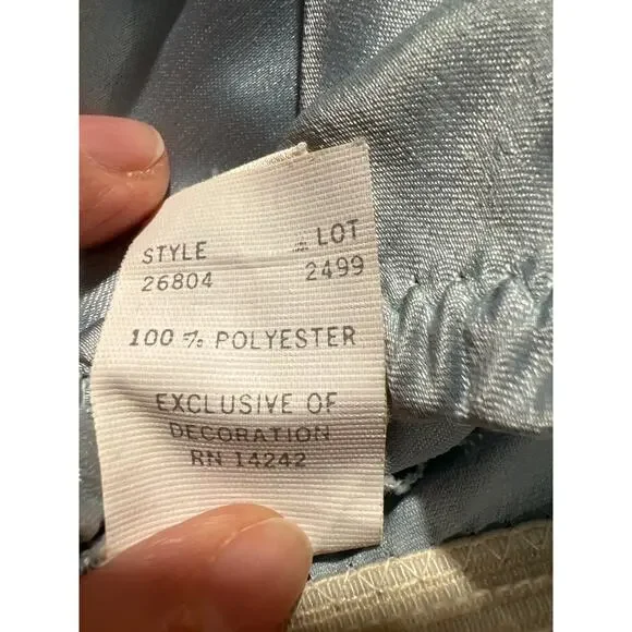 Vintage Christian Dior Slip Skirt Light Blue Lace Trim ILGWU USA Made M - Picture 5 of 15